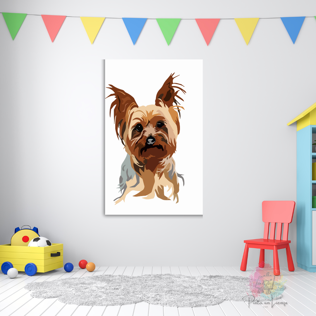 Kit para pintar por números - Diseño Yorkshire Terrier