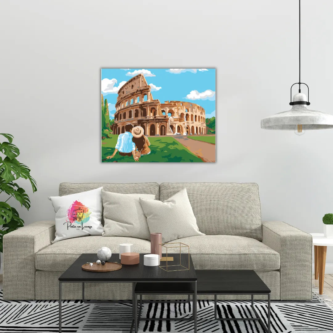Kit para pintar por números - Pareja Coliseo de Roma