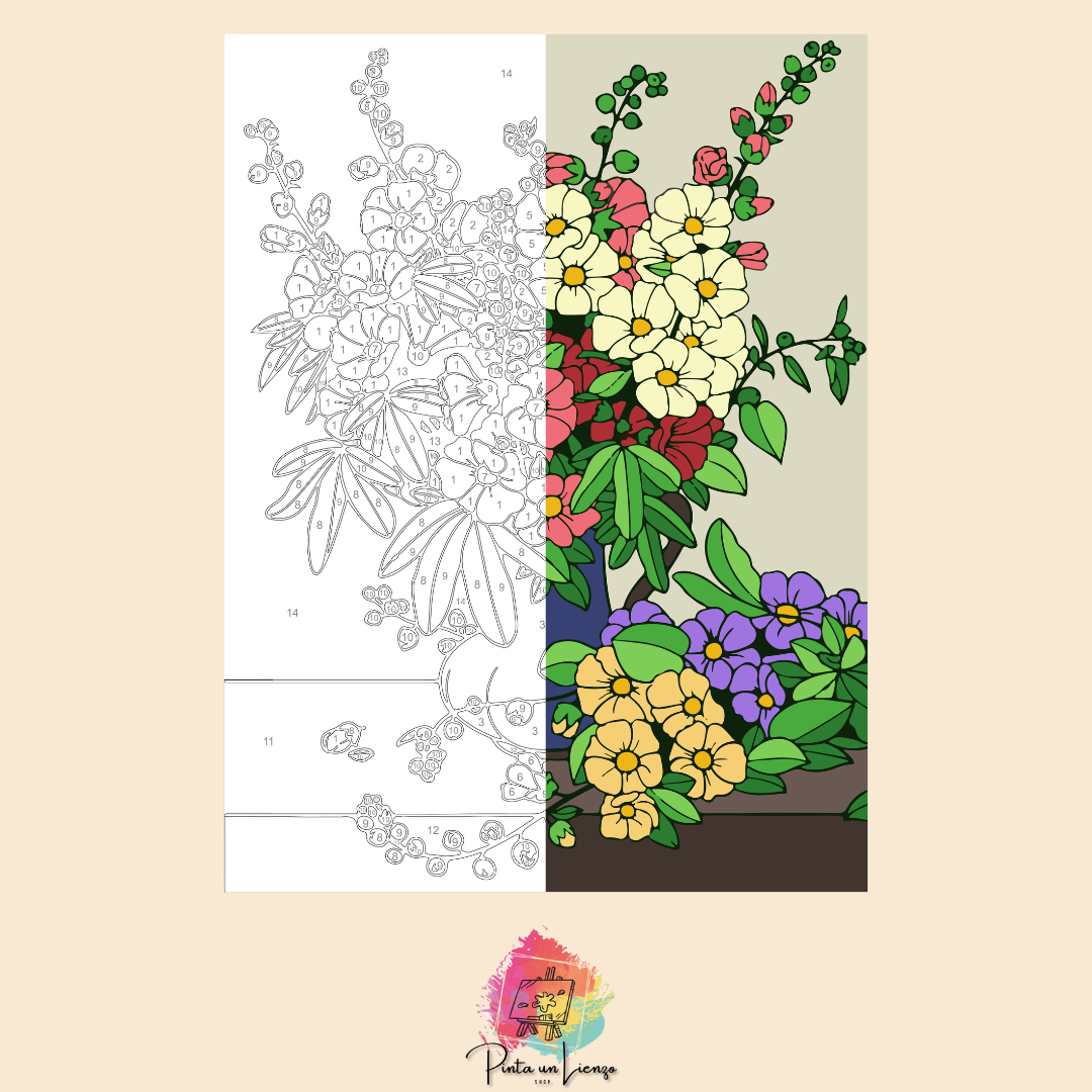Kit pinta por números - Florero