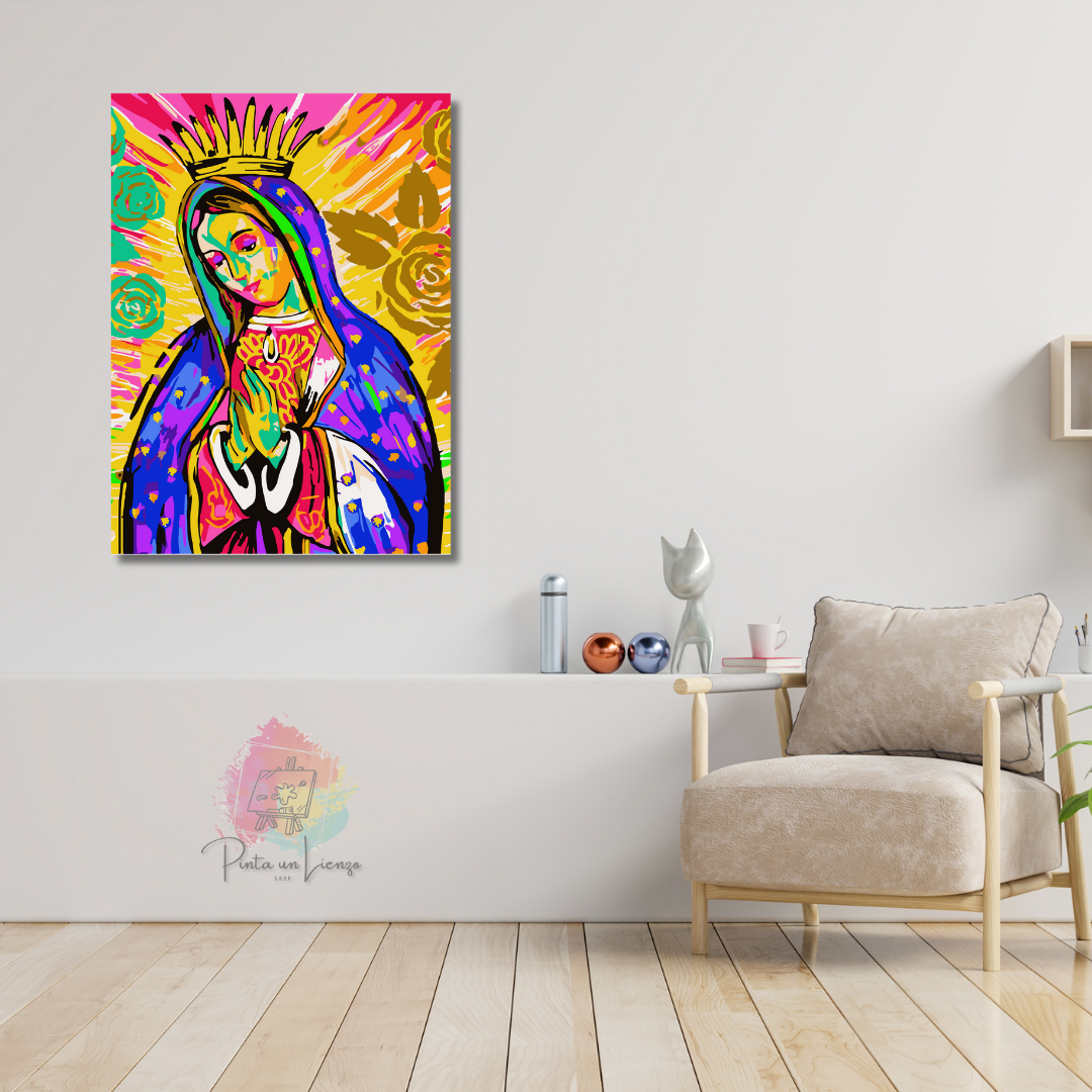 Kit pinta por números - Virgen Nuestra Señora de Guadalupe