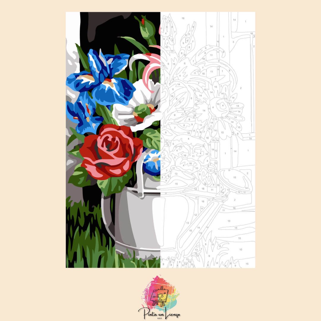 Kit pinta por números - Flores jardineras