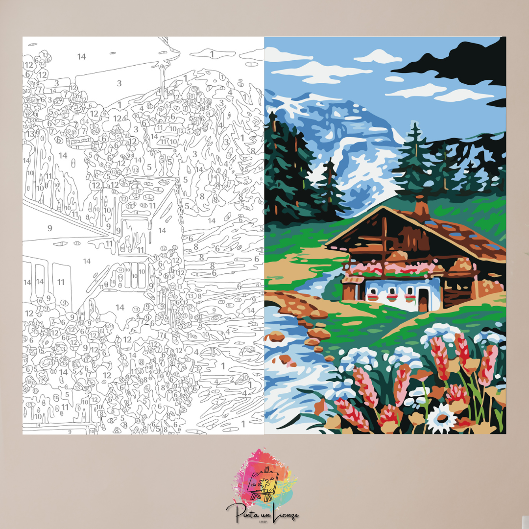 Kit pinta por números - Paisaje La Naturaleza y la Nieve