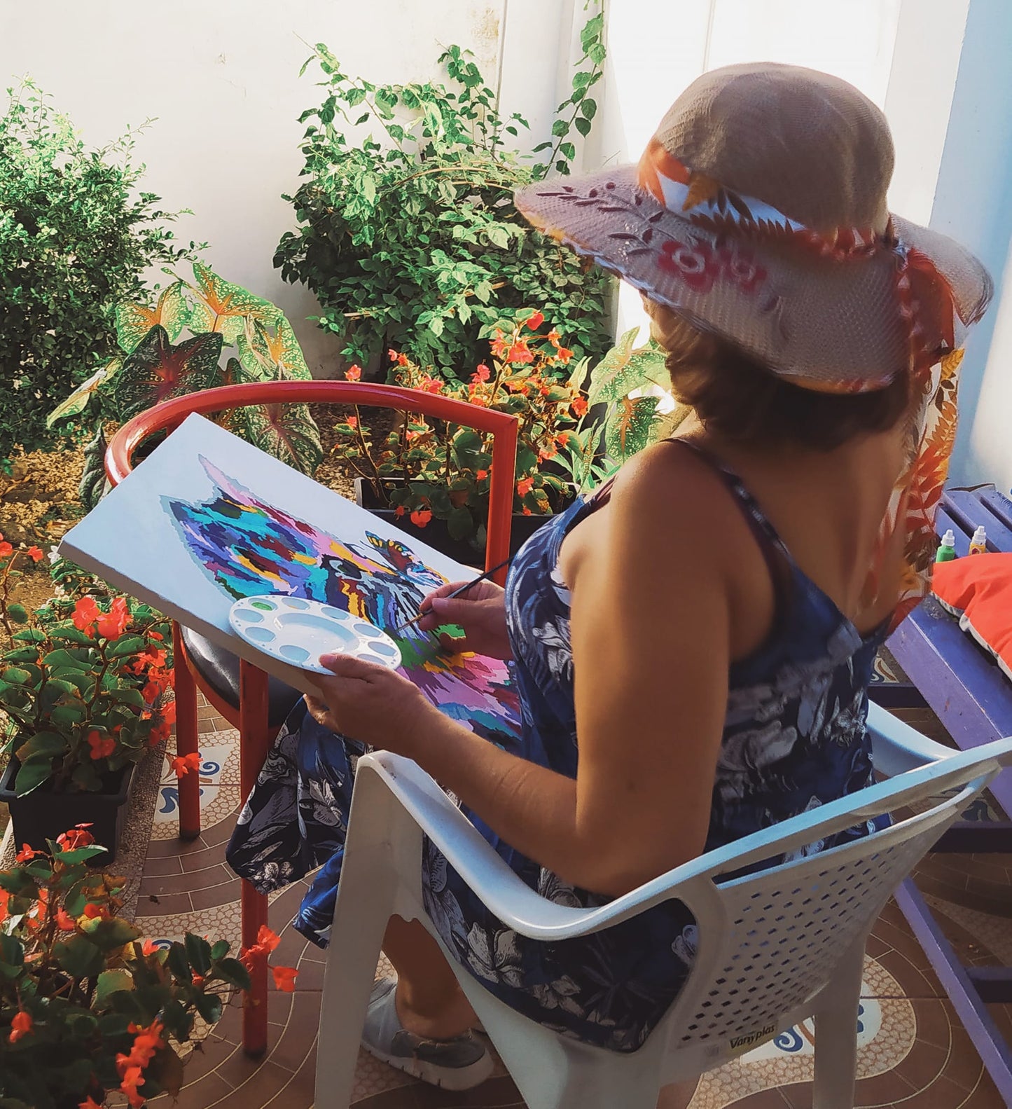 Kit para Pintar por Números en Lienzo - Elefantes mamá e hijo