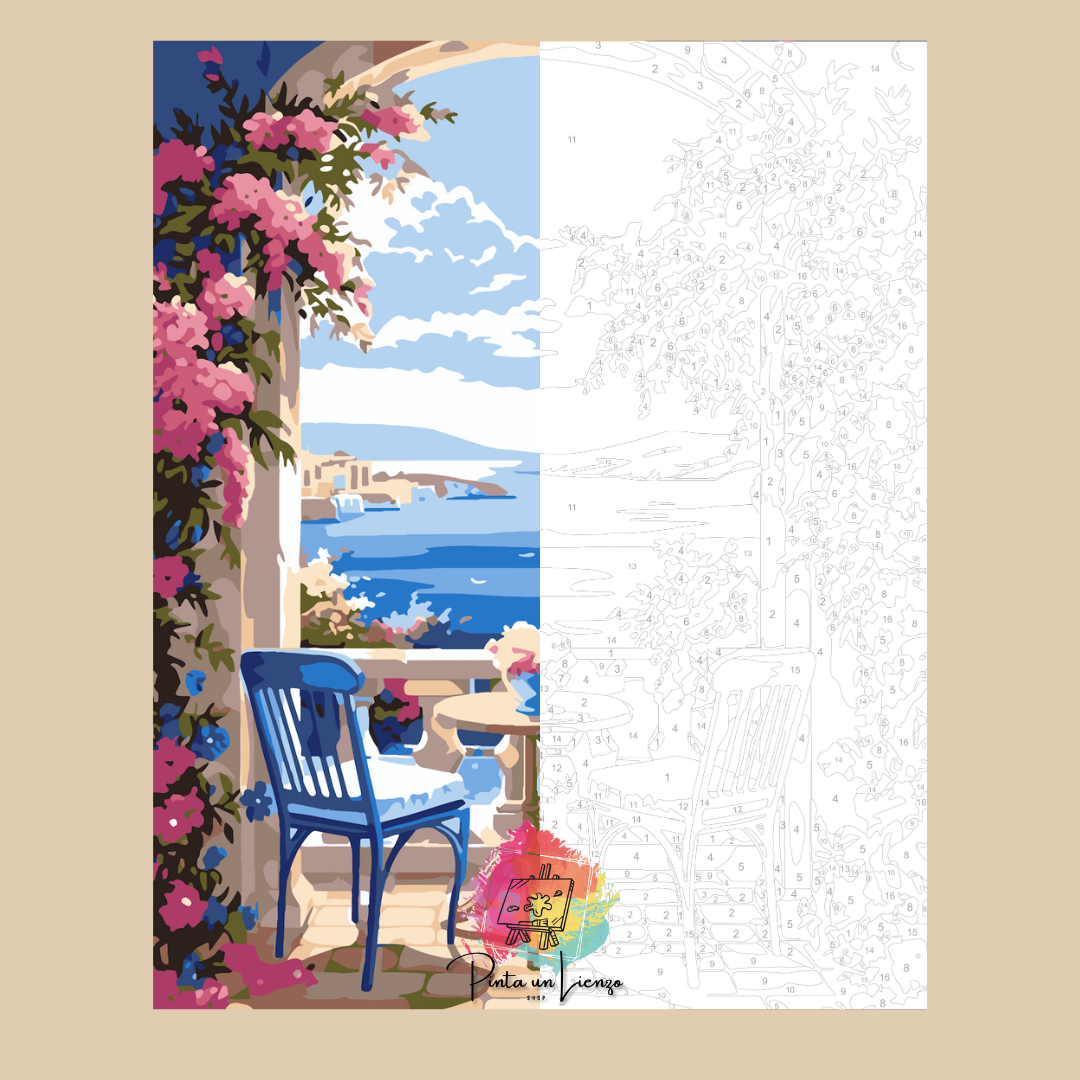 Kit de Lienzo para pintar por números - Paisaje mesa y ventana