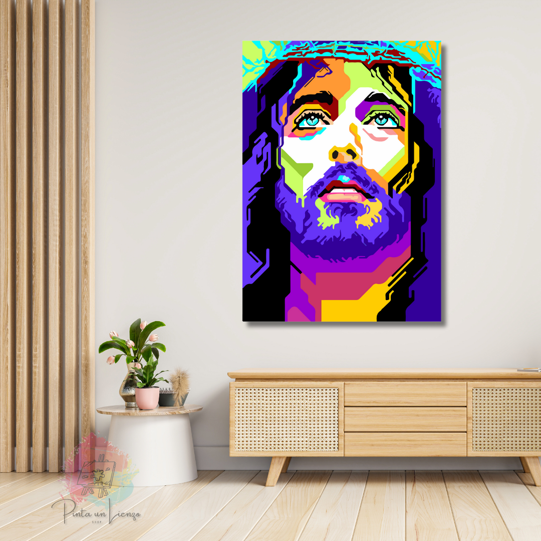 Kit pinta por números - Jesús cristo en colores religioso