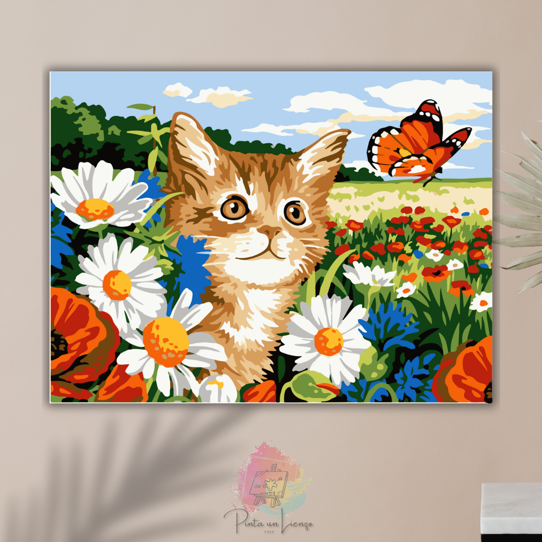 Kit para pintar por números - Gato Naturaleza