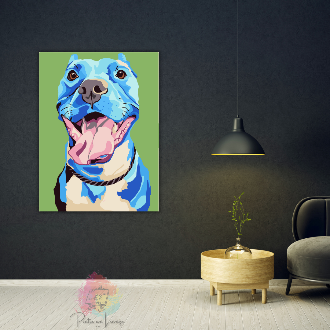 Kit para pintar por números - Diseño Pitbull