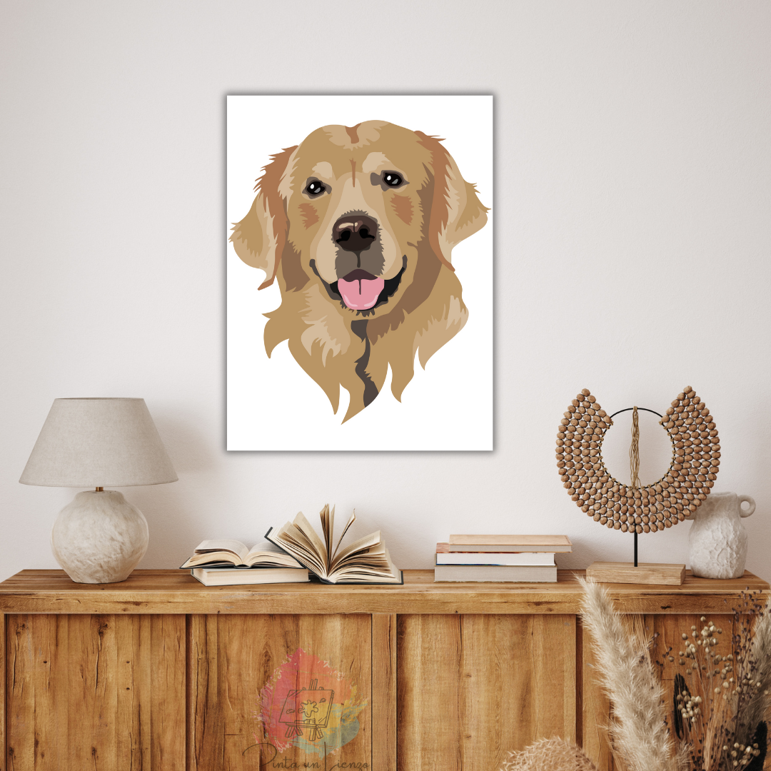 Kit pinta por números - Perro Golden Retriever