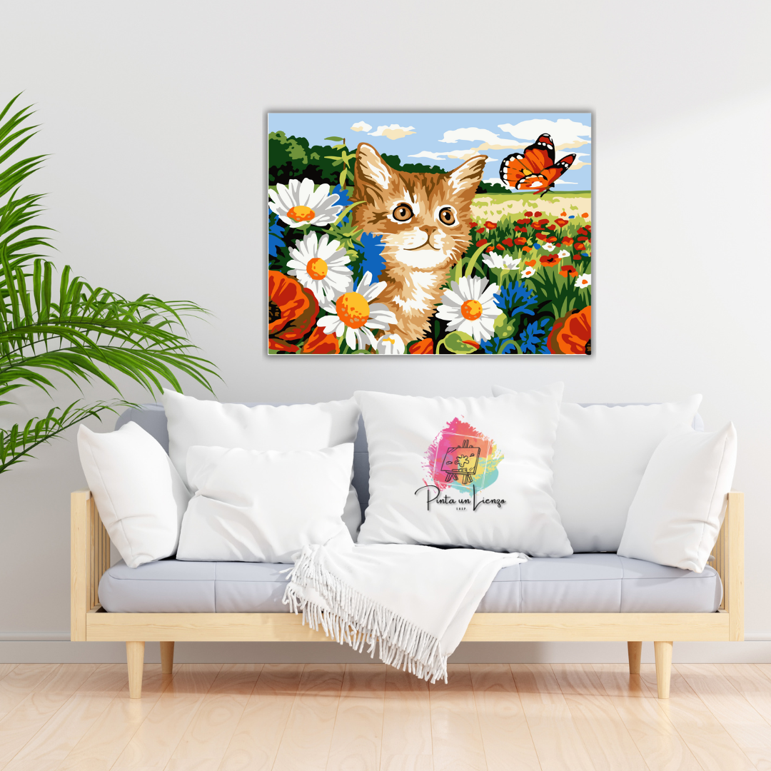 Kit para pintar por números - Gato Naturaleza