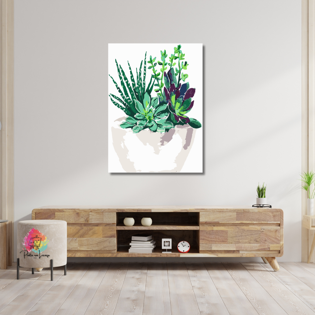 Kit pinta por números - Maceta de Flores