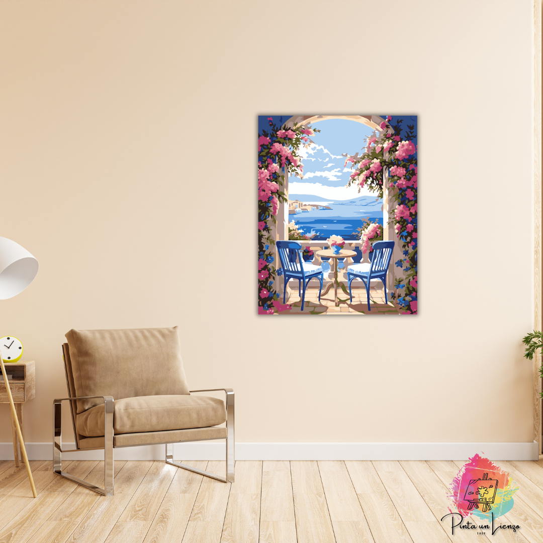 Kit de Lienzo para pintar por números - Paisaje mesa y ventana