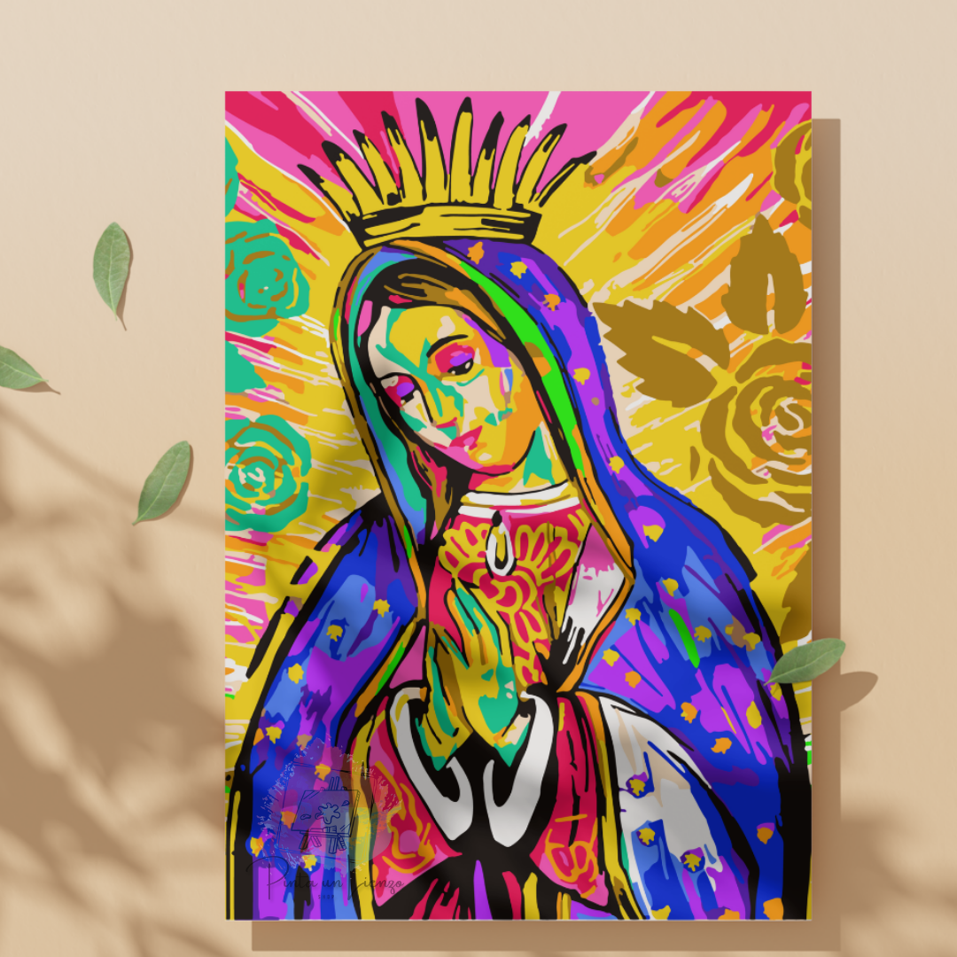 Kit pinta por números - Virgen Nuestra Señora de Guadalupe