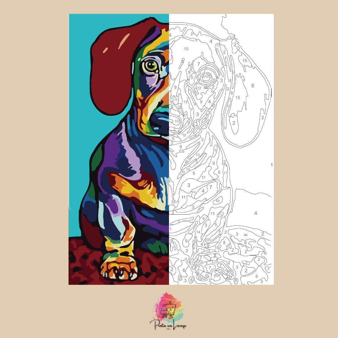 Kit para pintar por números - Deckel miniatura (salchicha)