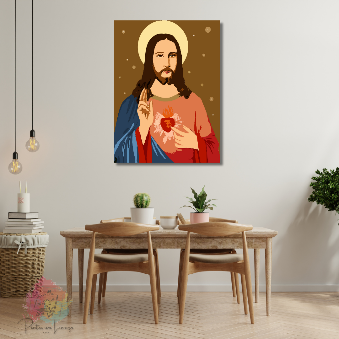 Kit pinta por números - Sagrado Corazón de Jesús