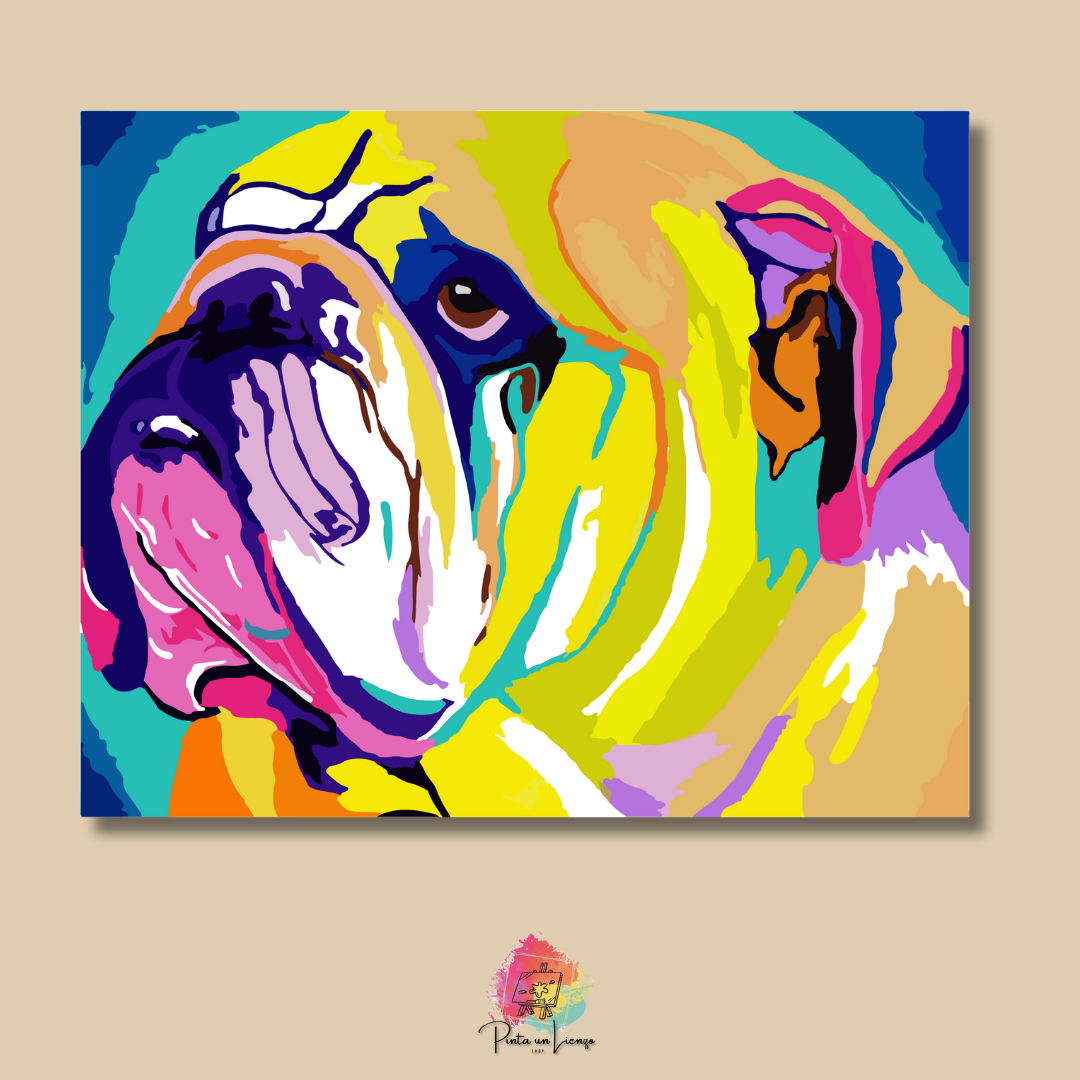 Kit para pintar por números - Buldog colores