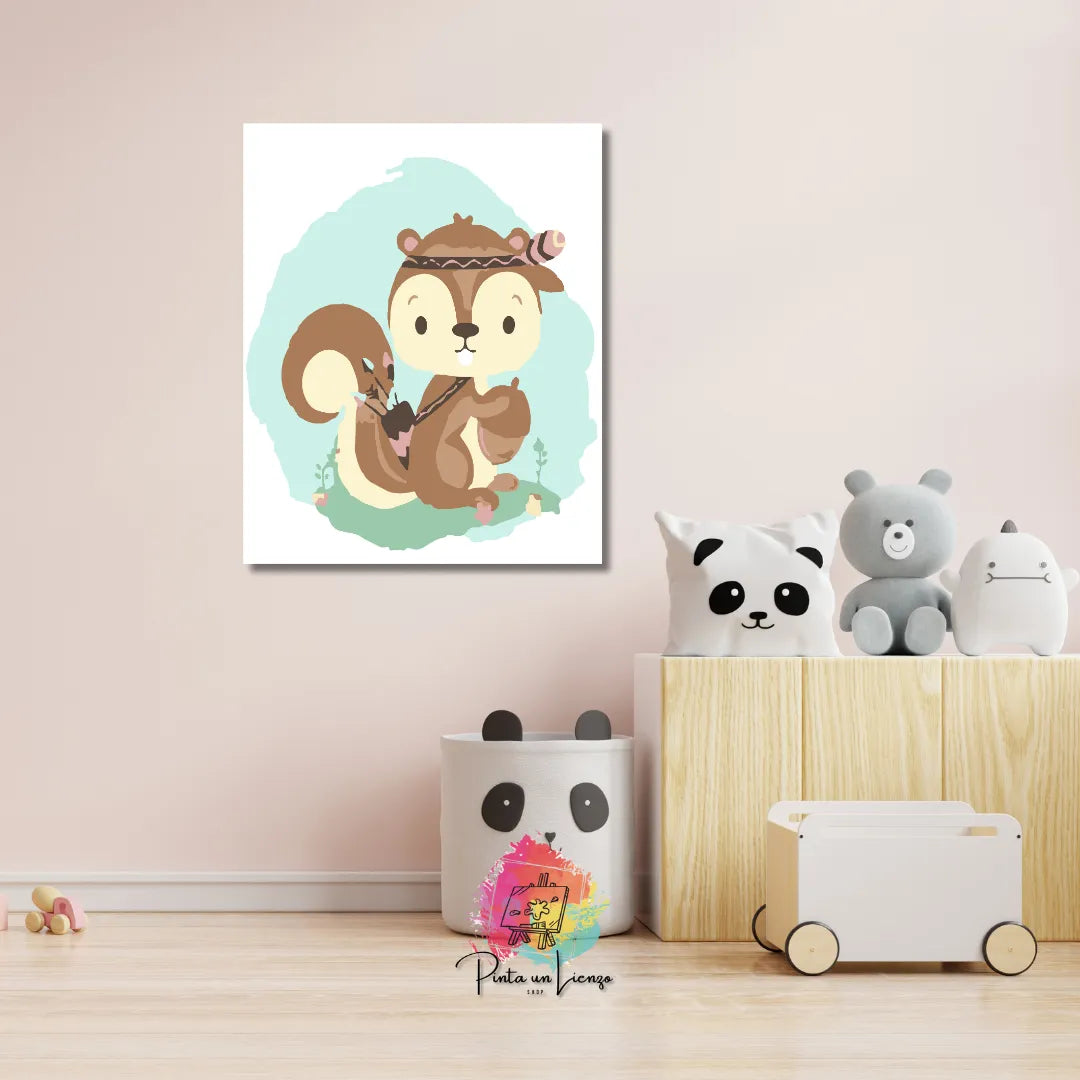 Kit de Lienzo para pintar por números - Decorativo Ardilla