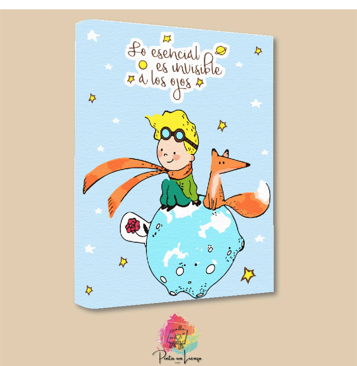Kit para pintar por números - El Principito, Zorro y la Flor