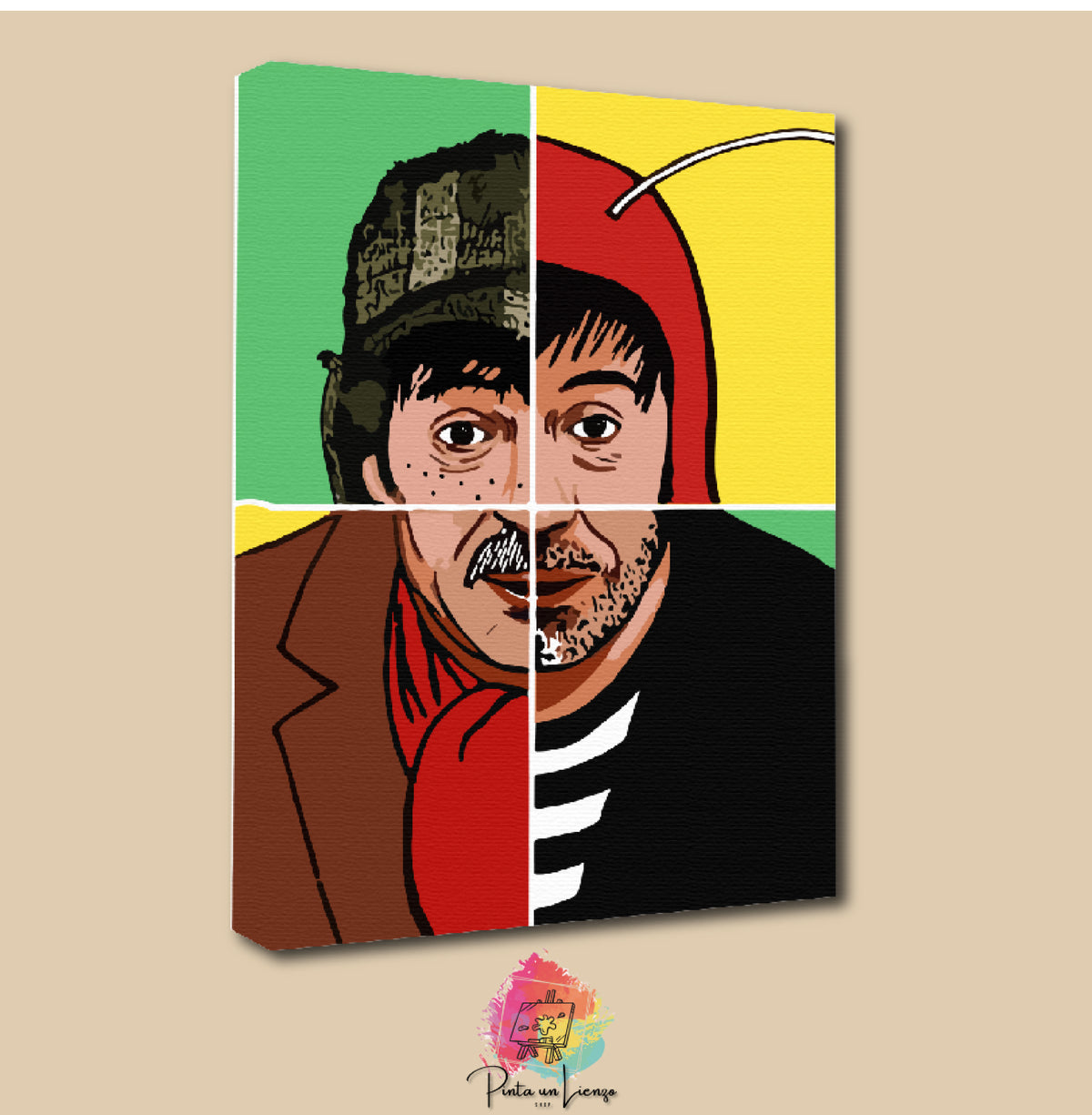 Kit para pintar por números - Roberto Gomez personajes El Chavo-Chespitiro-Dr Chapatin-Chómpiras