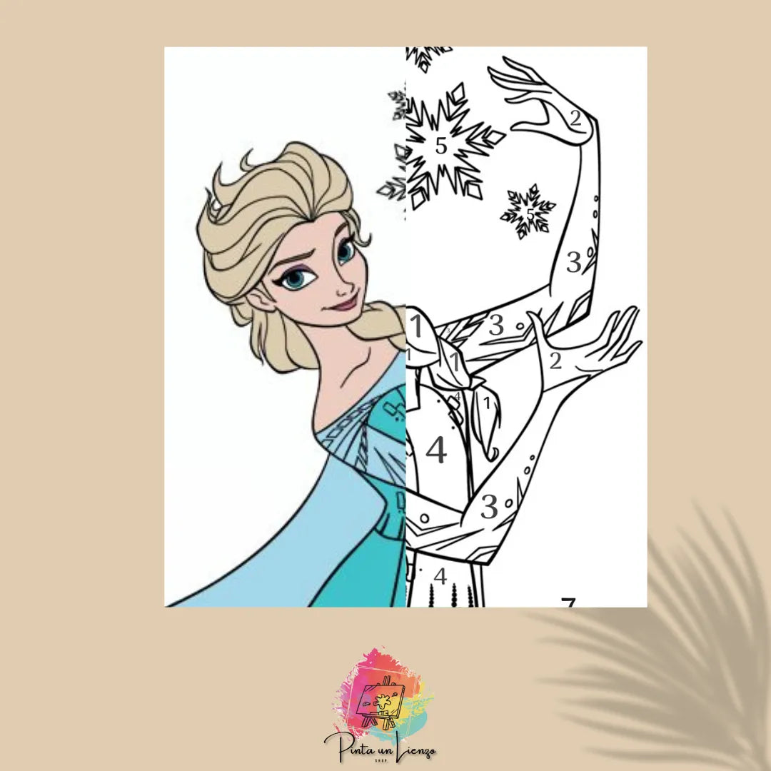 Kit para pintar por números - Princesa Elsa de Frozen