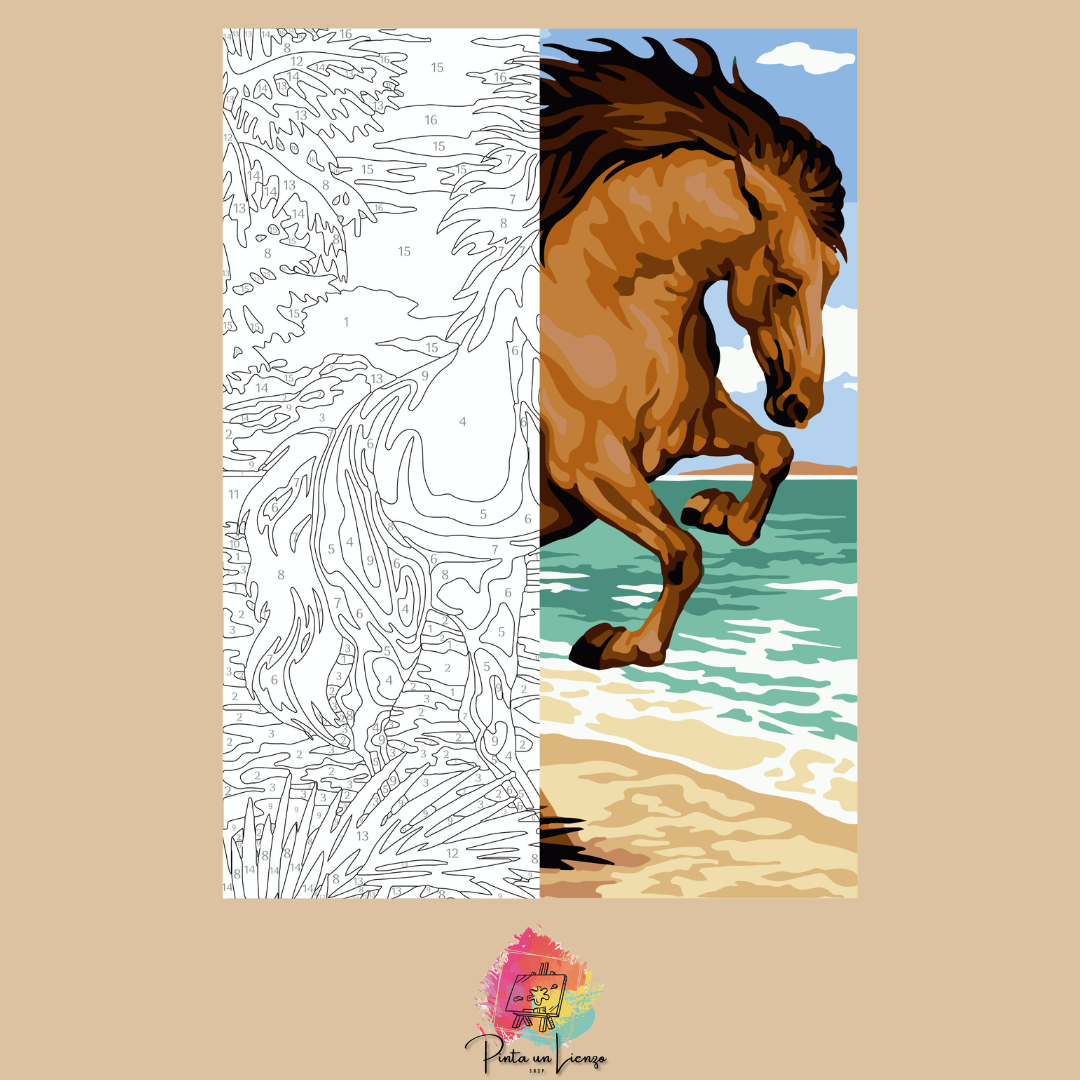 Kit para Pintar por Números - Majestuoso Caballo