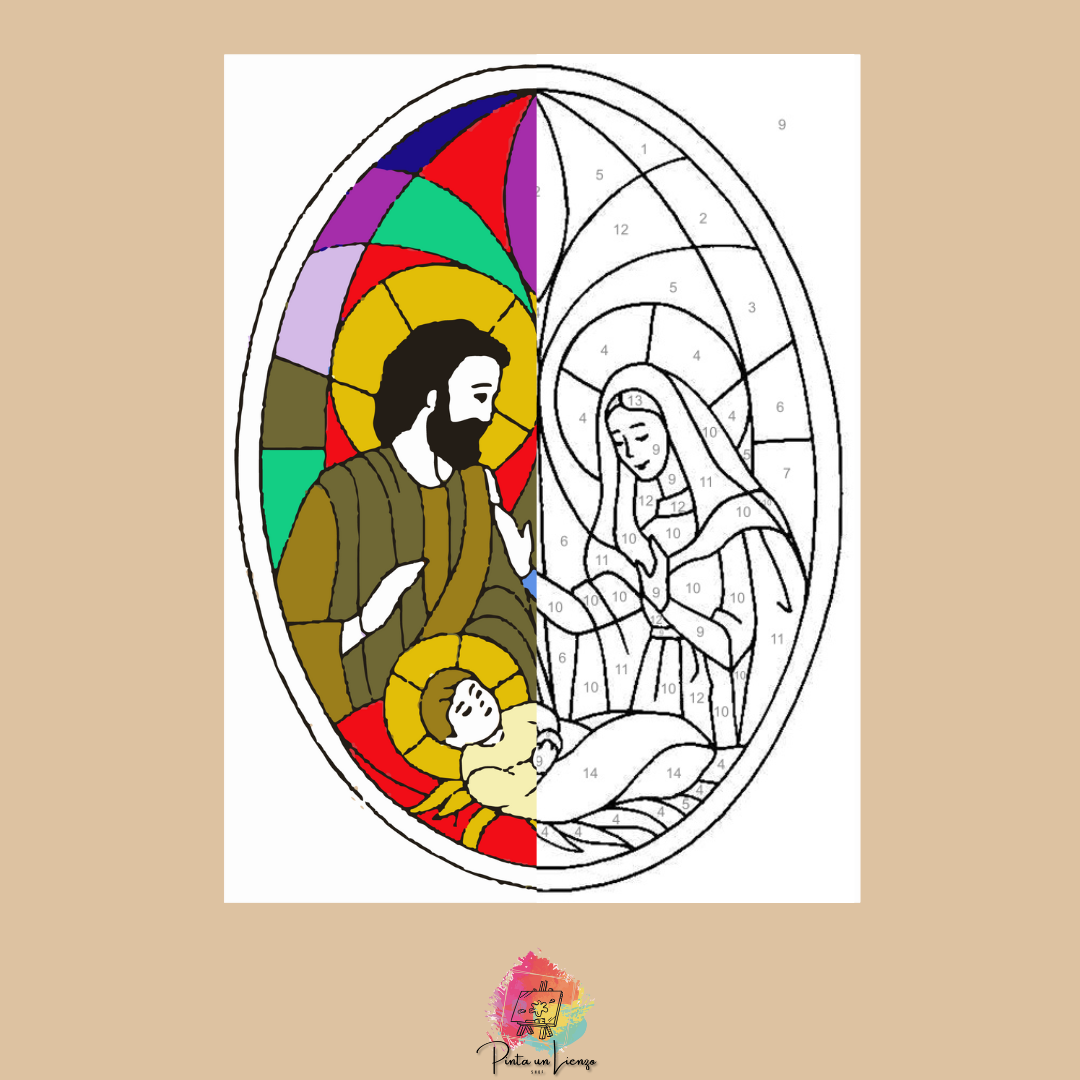 Kit pinta por números - Pesebre Nacimiento Jesús - Natividad