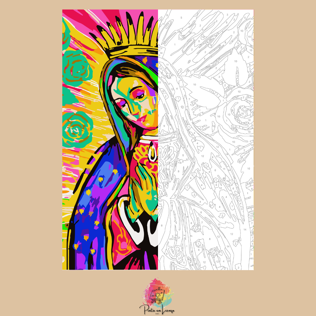 Kit pinta por números - Virgen Nuestra Señora de Guadalupe