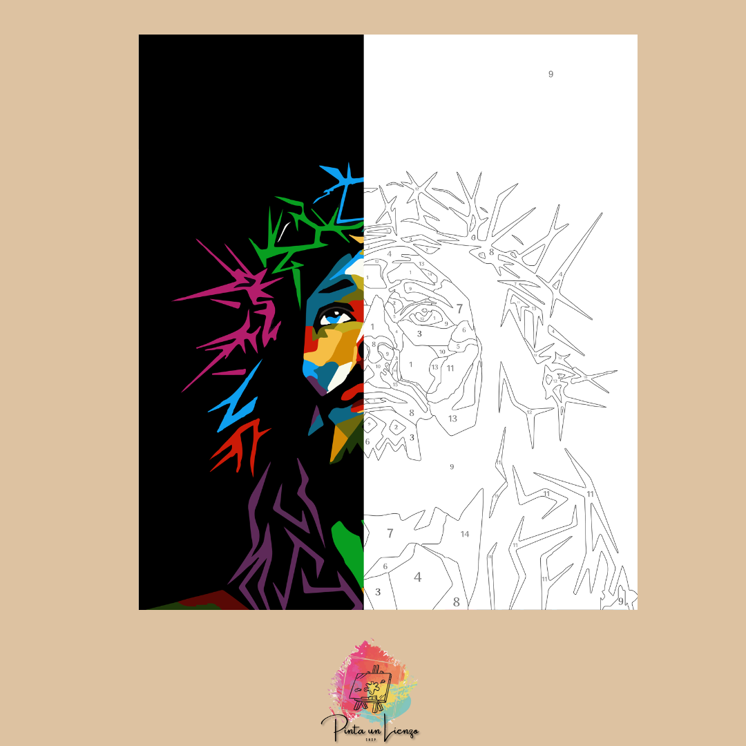 Kit pinta por números - Cuadro Rostro de Jesús