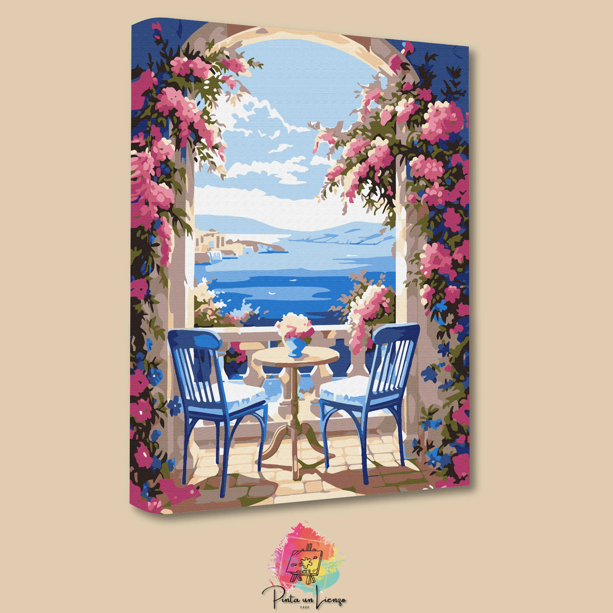 Kit de Lienzo para pintar por números - Paisaje mesa y ventana