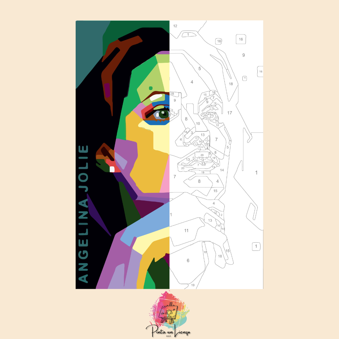Kit para pintar por números - Angelina Jolie