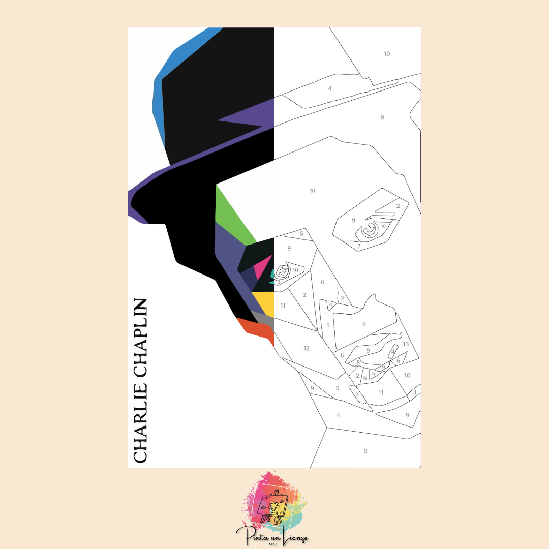 Kit para pintar por números - Charles Chaplin