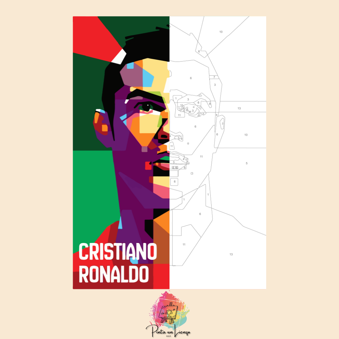 Kit para pintar por números - Cristiano Ronaldo