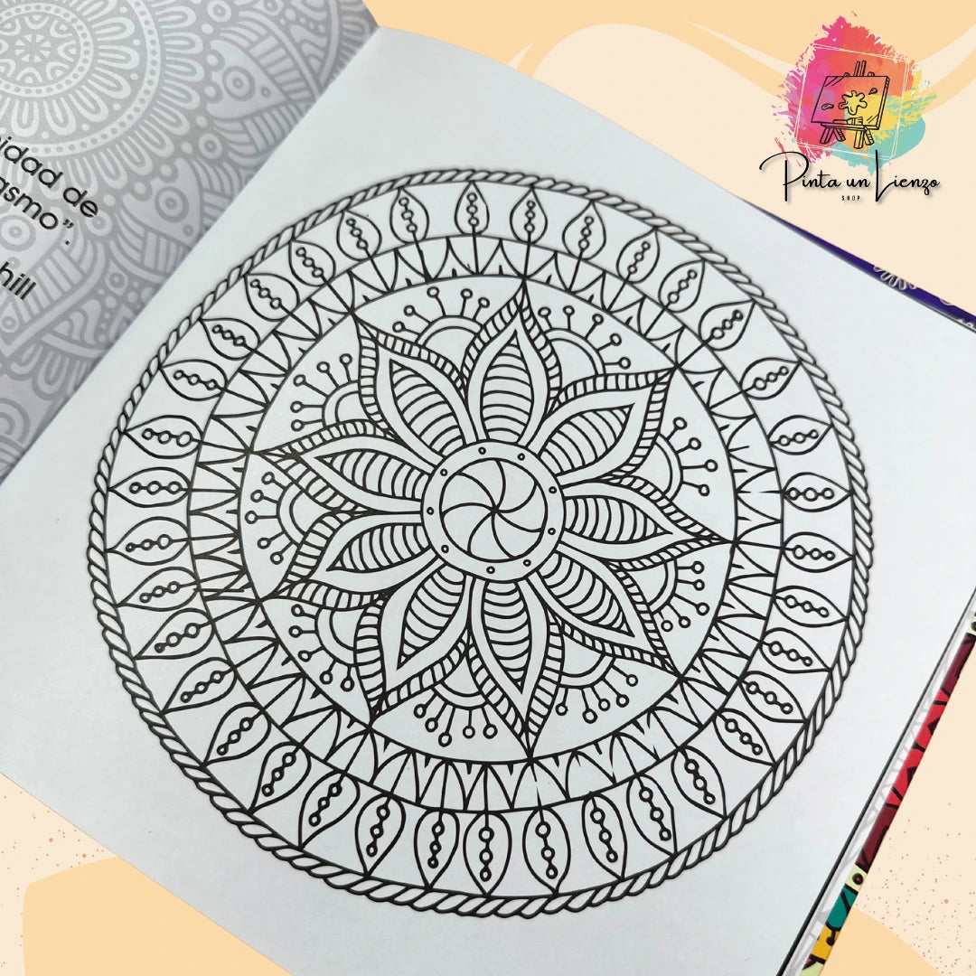 Kit Libro de Mandalas Pasta Dura + Plumones o colores