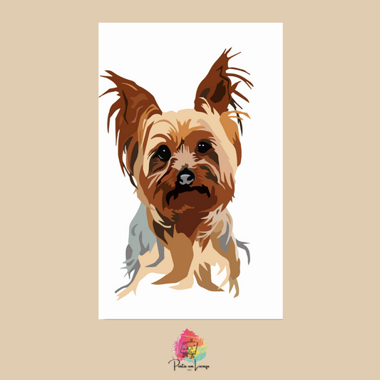 Kit para pintar por números - Diseño Yorkshire Terrier