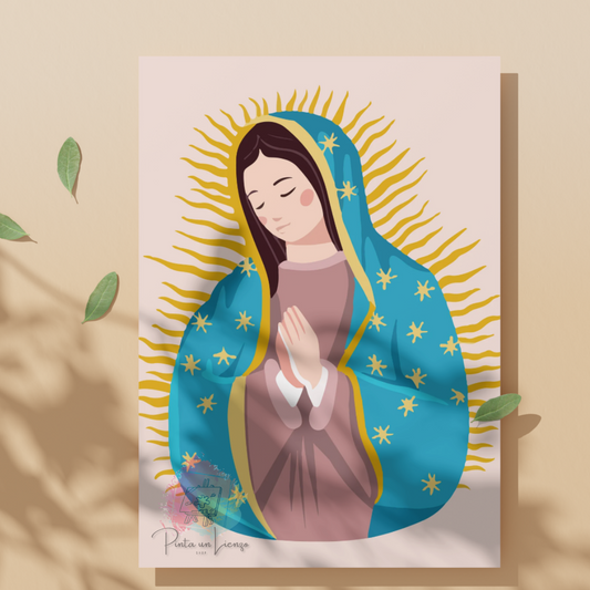 Kit pinta por números - Virgen de Guadalupe Animada