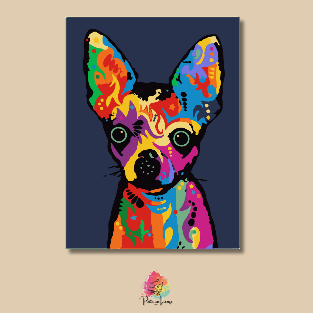 Kit para pintar por números - Chihuahua colores