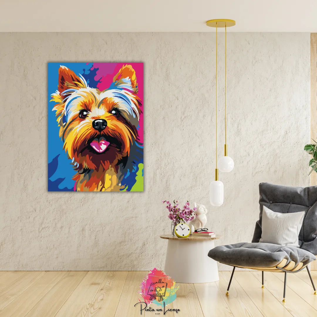 Kit de Lienzo para pintar por números - Perro Yorkshire Terrier - Yorkie - Yorky
