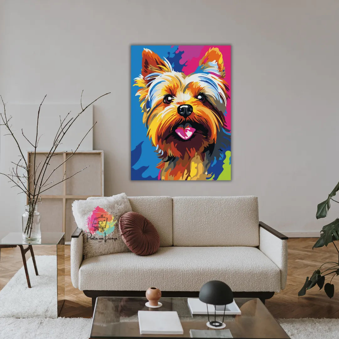 Kit de Lienzo para pintar por números - Perro Yorkshire Terrier - Yorkie - Yorky