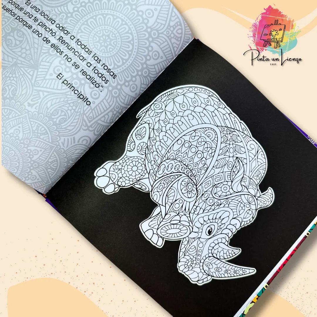 Kit Libro de Mandalas Pasta Dura + Plumones o colores