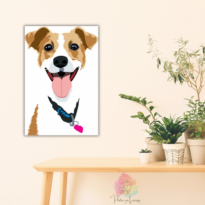 Kit pinta por números - Jack Russell Terrier para pintar
