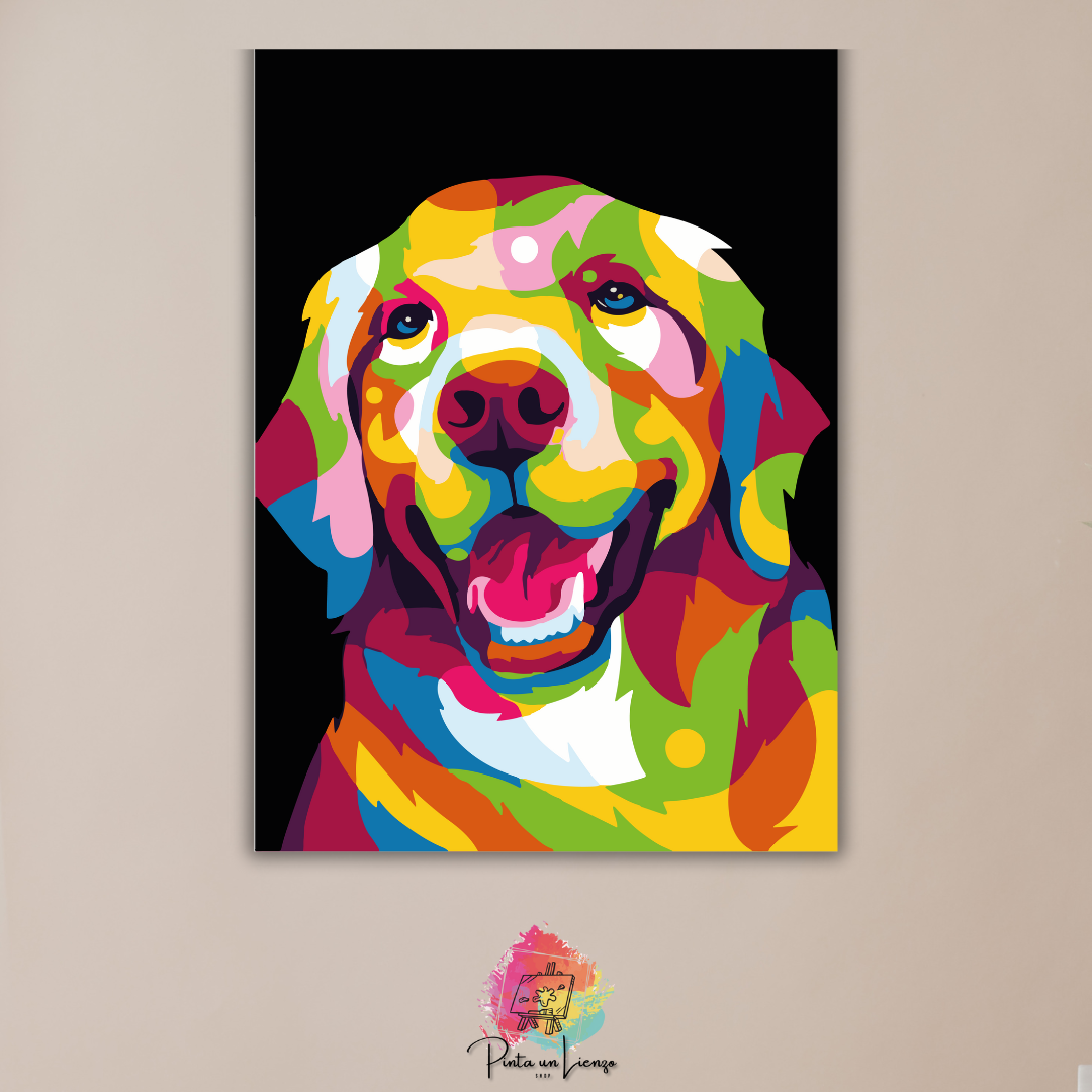 Kit para pintar por números - Golden Retriever colores