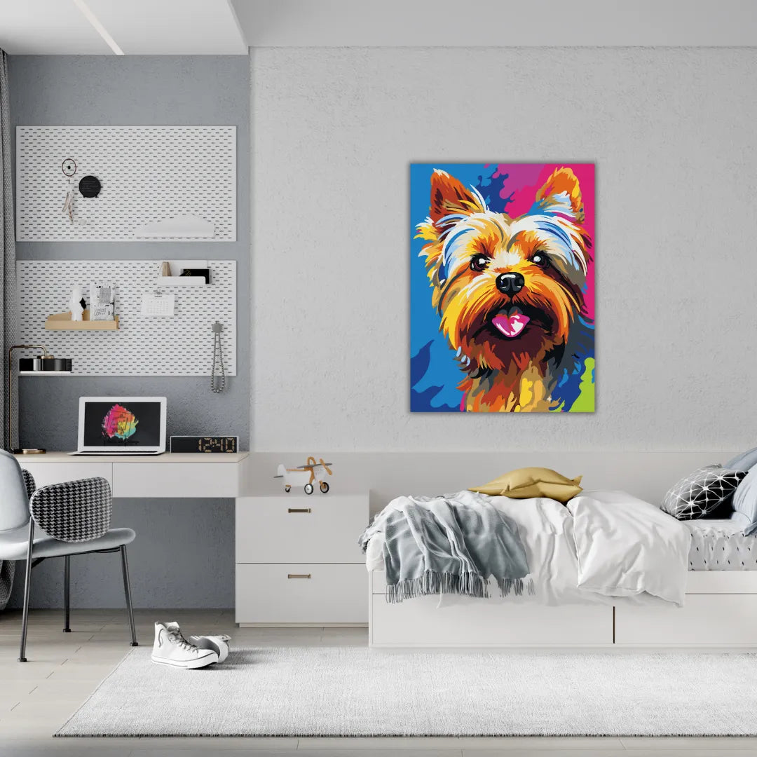 Kit de Lienzo para pintar por números - Perro Yorkshire Terrier - Yorkie - Yorky