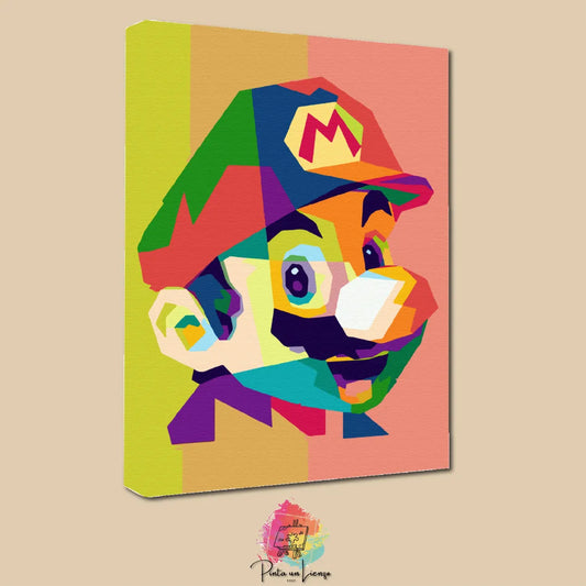 Kit de Lienzo para pintar por números - Mario Bros Rostro