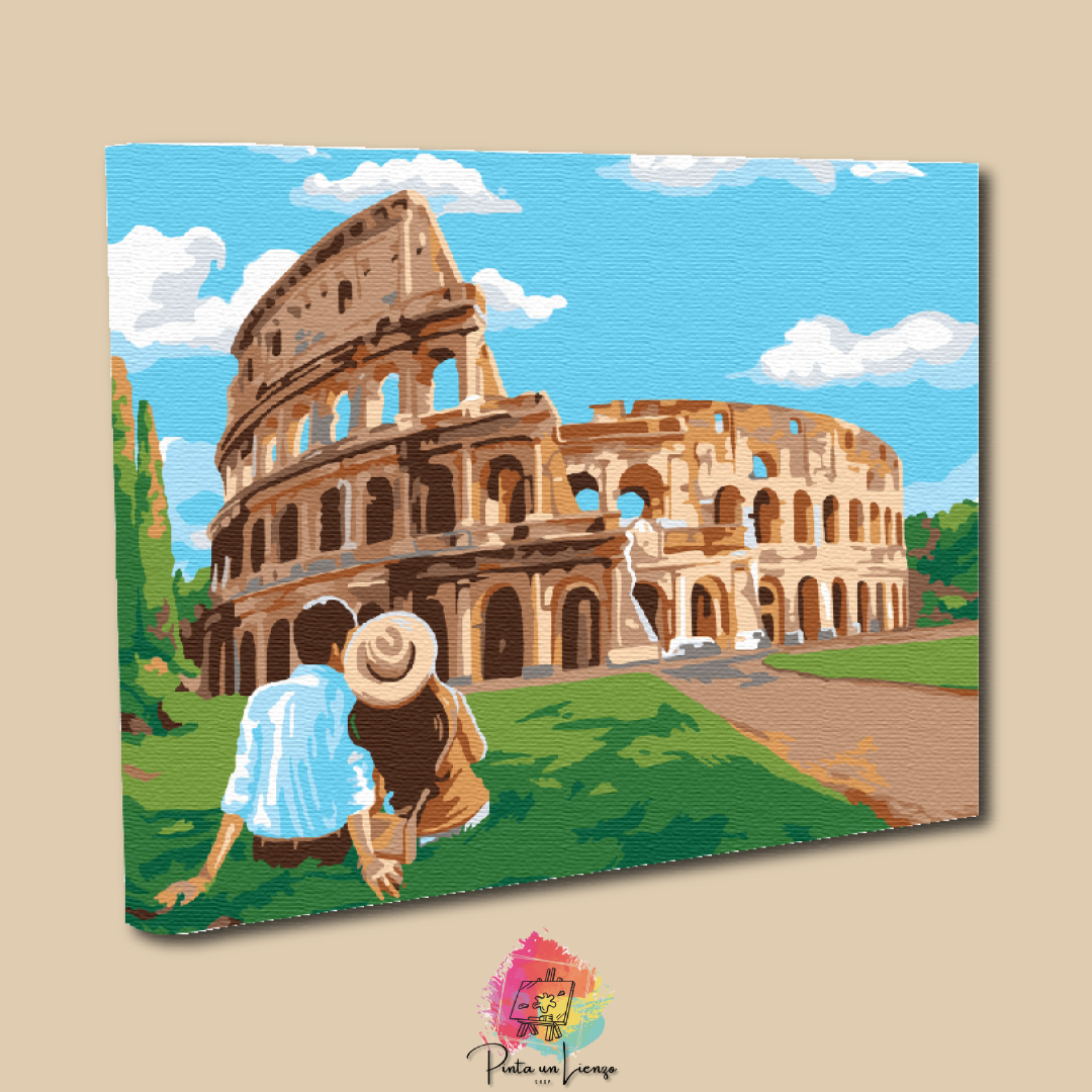 Kit para pintar por números - Pareja Coliseo de Roma