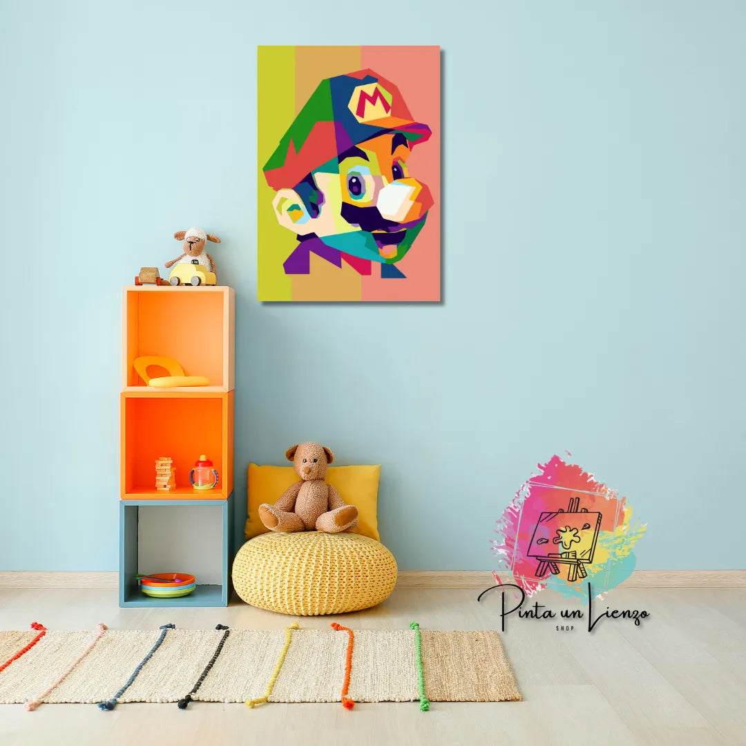 Kit de Lienzo para pintar por números - Mario Bros Rostro