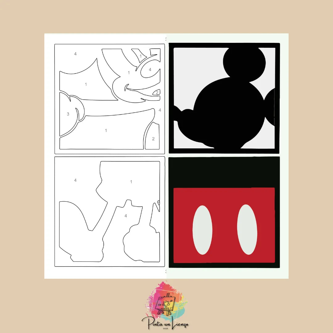 Kit de Lienzo para pintar por números - Mickey Mouse