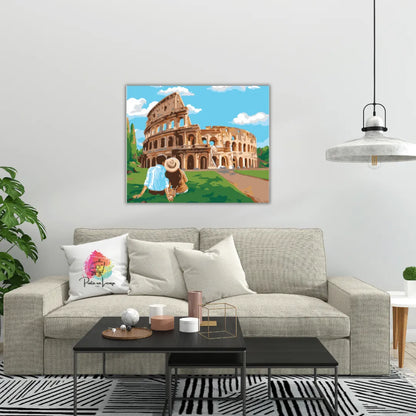 Kit para pintar por números - Pareja Coliseo de Roma