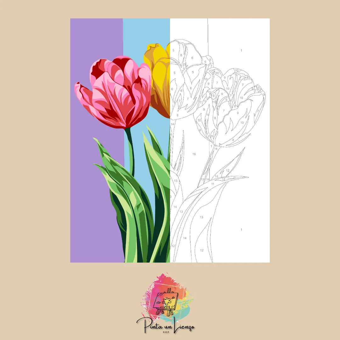 Kit para pintar por números - Tulipanes