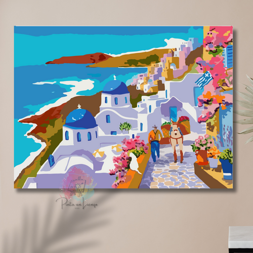 Kit para pintar por números - Santorini