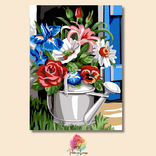 Kit pinta por números - Flores jardineras