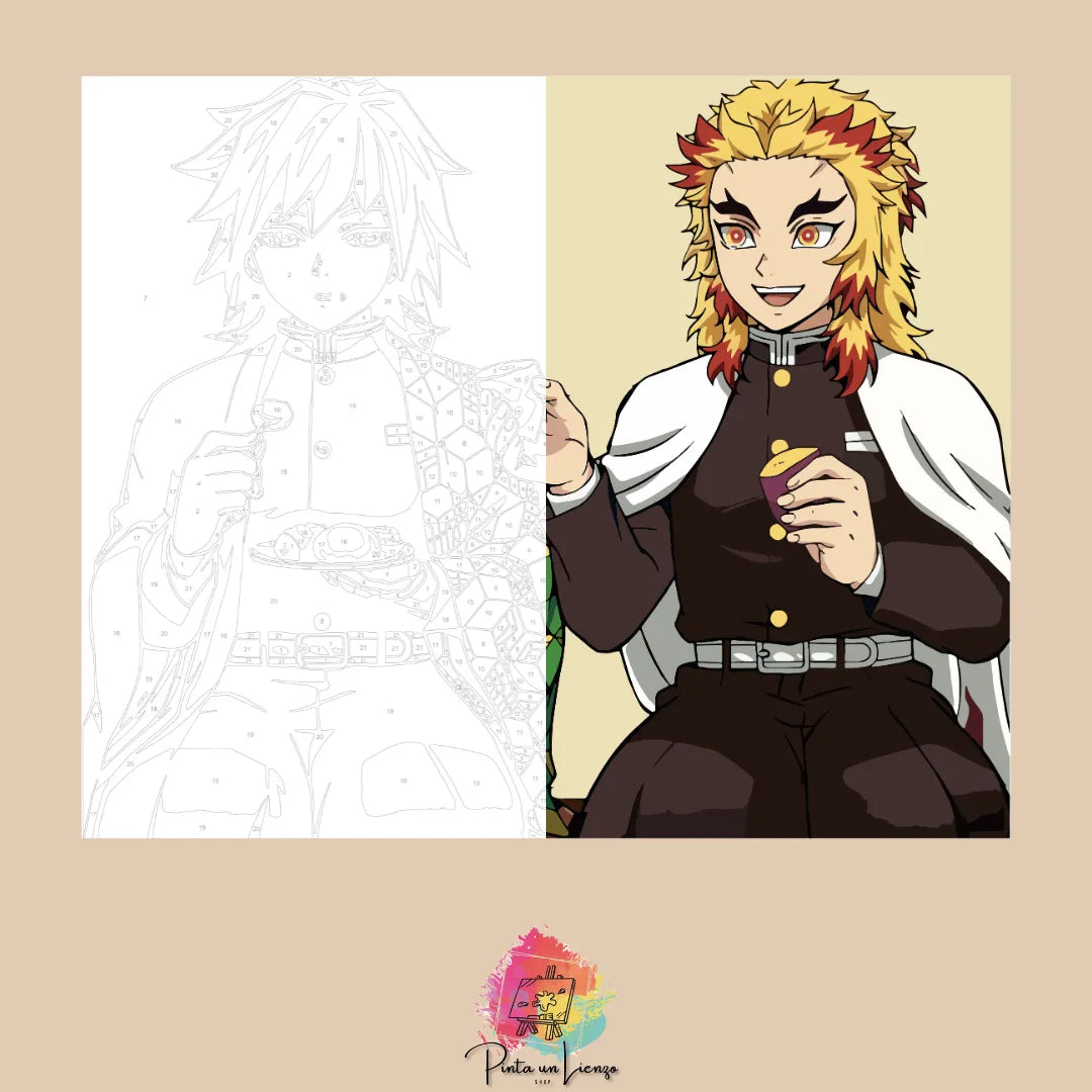 Kit para pintar por números - Rengoku y Tomioka
